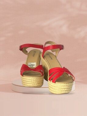 Red Espadrille Platform Sandals - Women